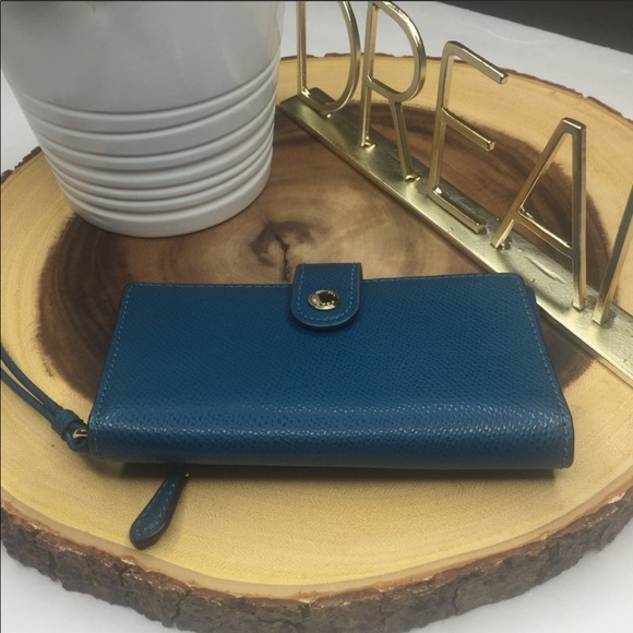 Coach | Blue Phone/Wallet Wristlet gold hw NWOT